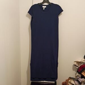 Jessica Simpson Midi Classic Navy Blue T- Shirt Knit Dress ✨ Stretchy And Comfy